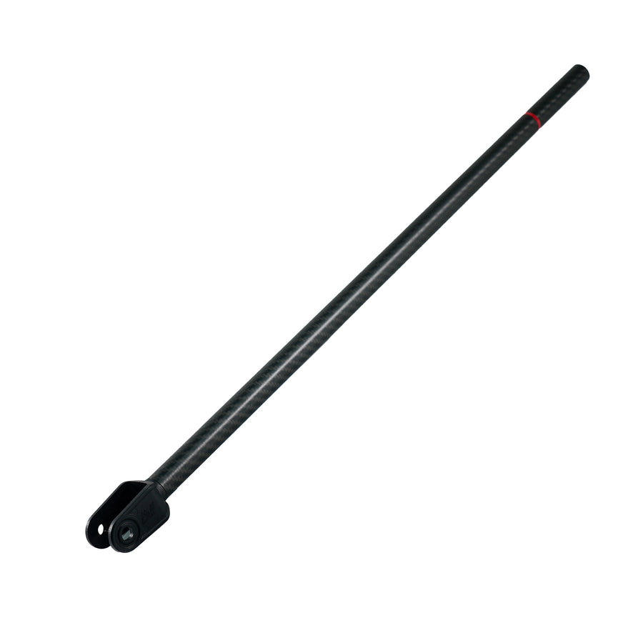 Minelab Manticore carbon fiber lower shaft shown at an angle on a white background