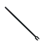 Minelab Manticore lower shaft with the coil yoke and bolt holes visible at the tip.