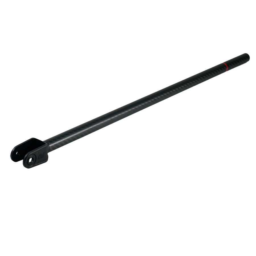Full length of the Minelab Manticore carbon fiber lower shaft, yoke at one end, open at the other