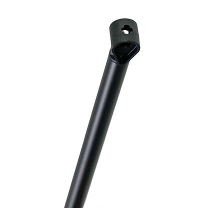 A close-up of a black Fiberglass shaft shown against a plain white background.