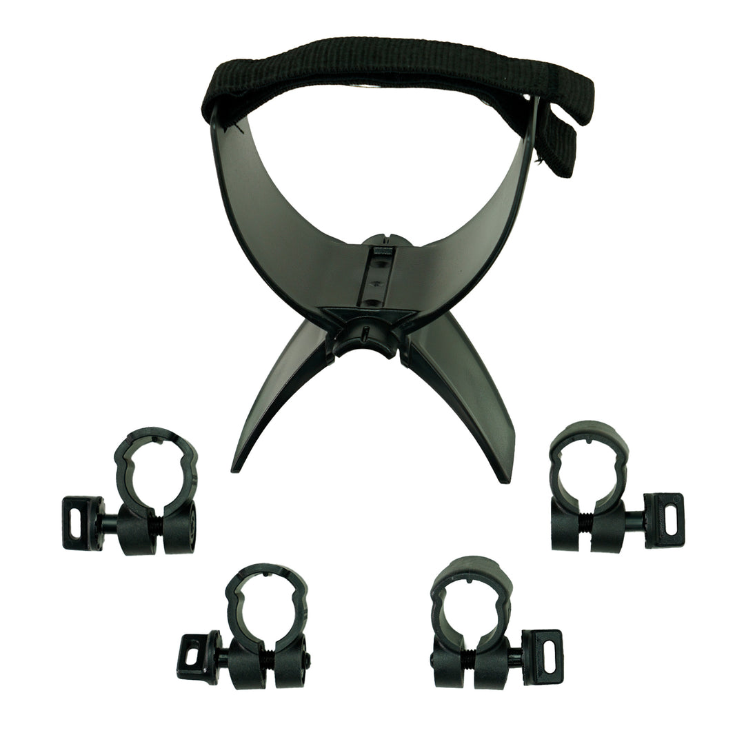 Minelab Armrest and Clamps for Gold Monster 2000 black front view