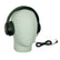 Black over-ear wired headphones displayed on a white mannequin head, with a coiled cable and a red-and-white Minelab logo visible on the earcup.