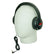 Black over-ear wired headphones displayed on a white mannequin head, with a coiled cable and a red-and-white Minelab logo visible on the earcup.