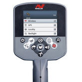 Minelab CTX 3030 control box showing the full-color setup menu with Wireless, GPS, Locality and Backlight options