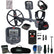 Metal detector gray and black with accessories on white background