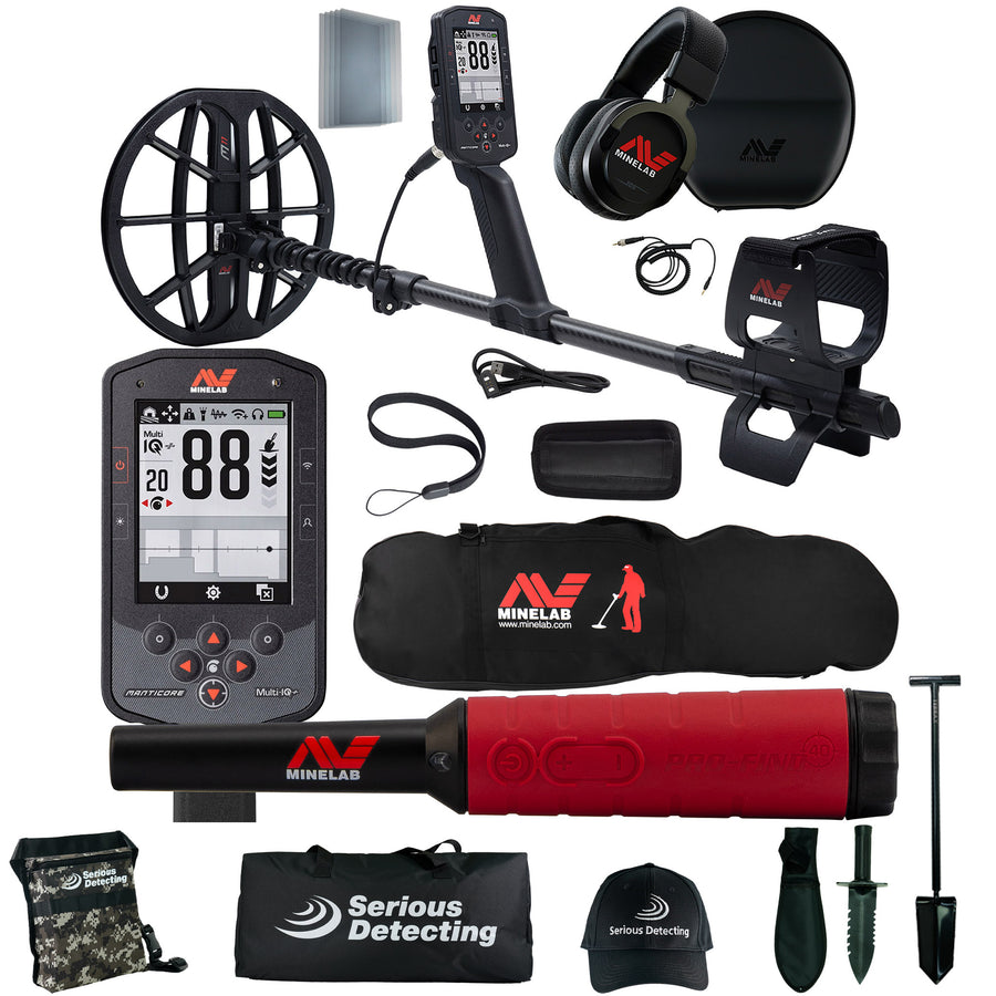 Minelab Manticore High Power Bundle with Pro-Find 40 and Carry Bag and Serious Detecting Accessory kit