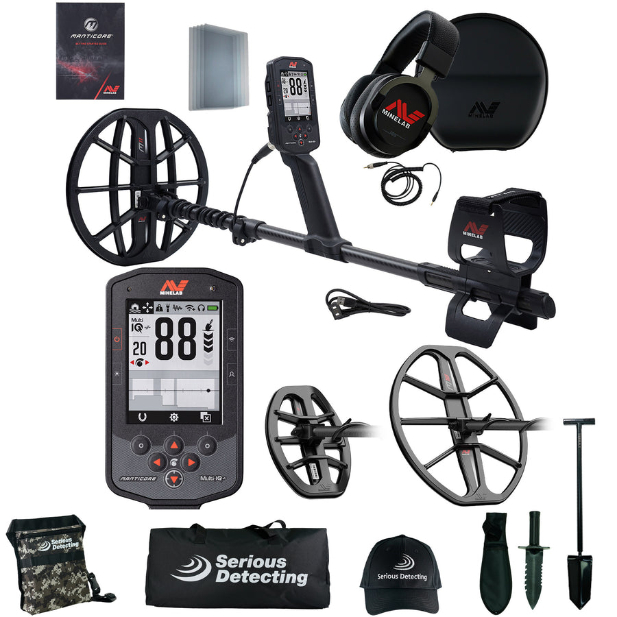 MINELAB Manticore High Power Metal Detector with M8 & M15 Coils and Serious Detecting Accessory kit