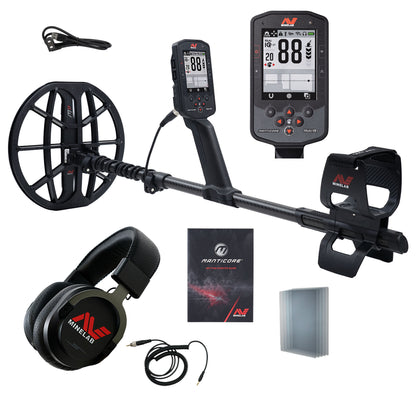 Minelab Manticore factory kit with M11 coil, ML 105 wireless headphones, cable and screen protectors