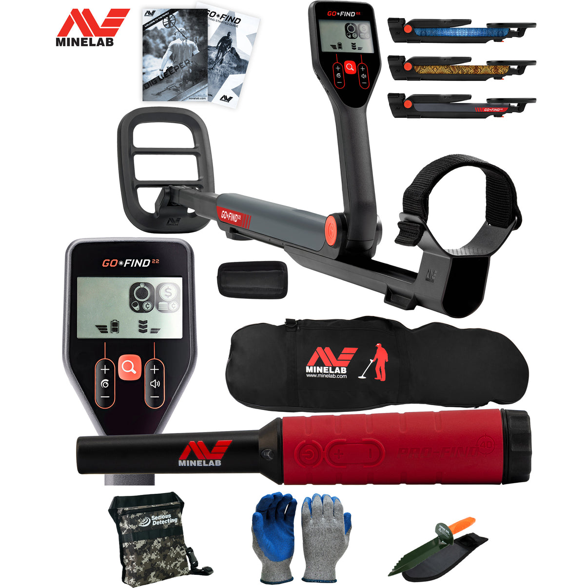 Minelab GO-FIND 22 Metal Detector with Pro-Find 40 and Carry Bag