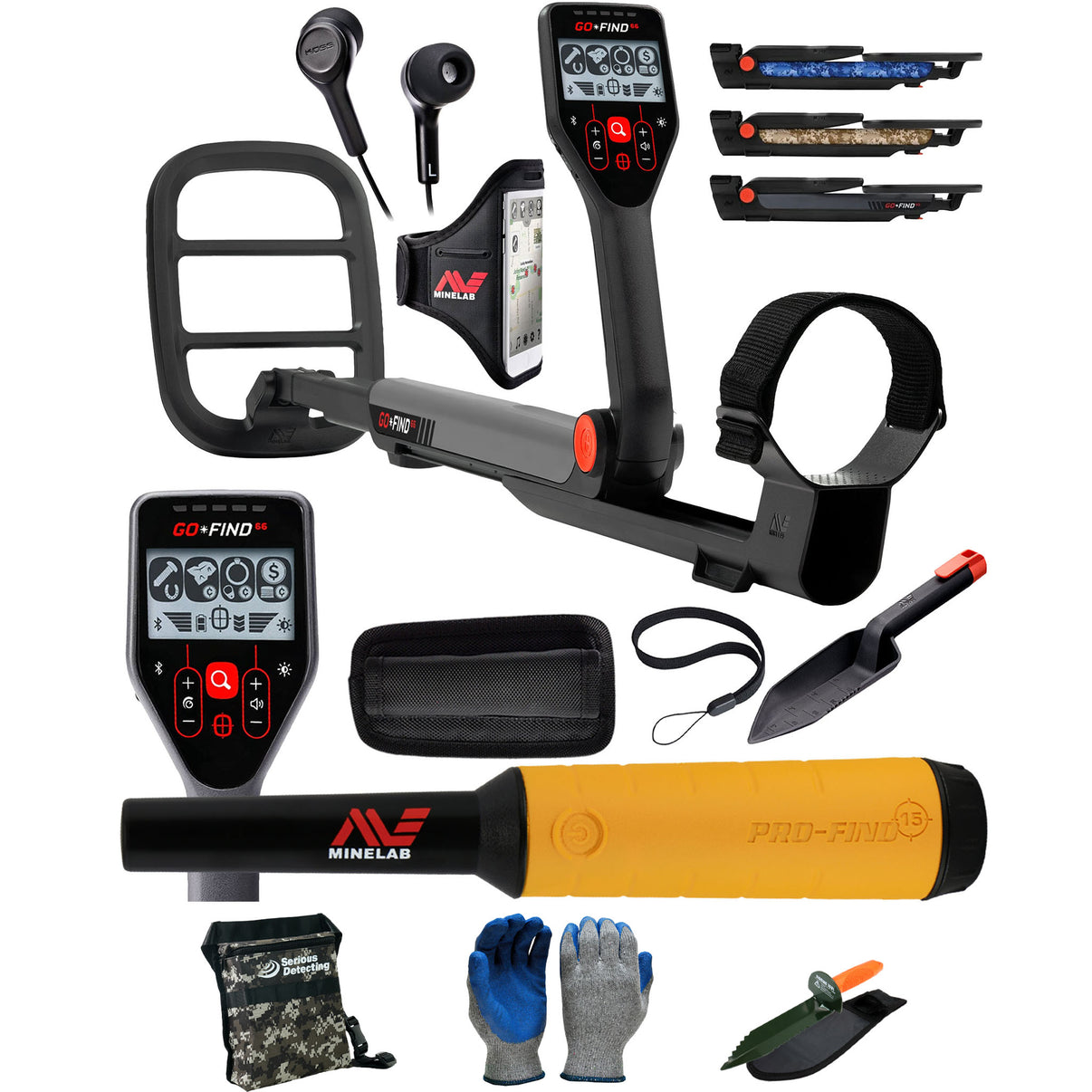 Minelab Go-Find 66 Bundle with Minelab Pro-Find 15 Pinpointer includes Serious Detecting Accessory Kit