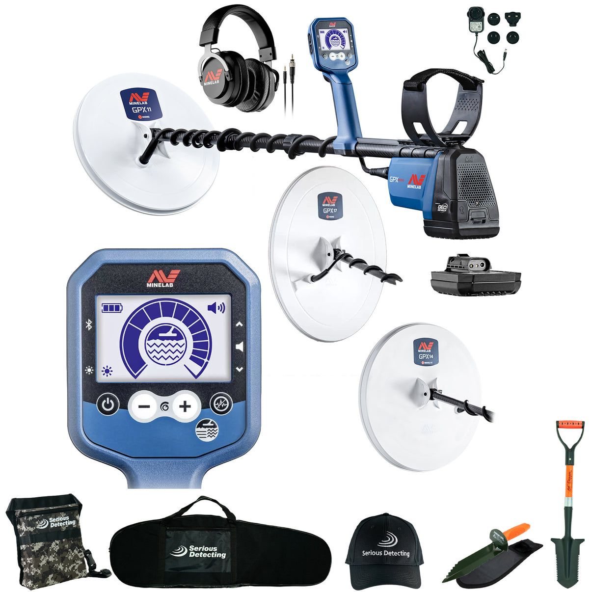 Minelab GPX 6000 Metal Detector with GPX 17″ Coil includes Serious Detecting Accessory Kit