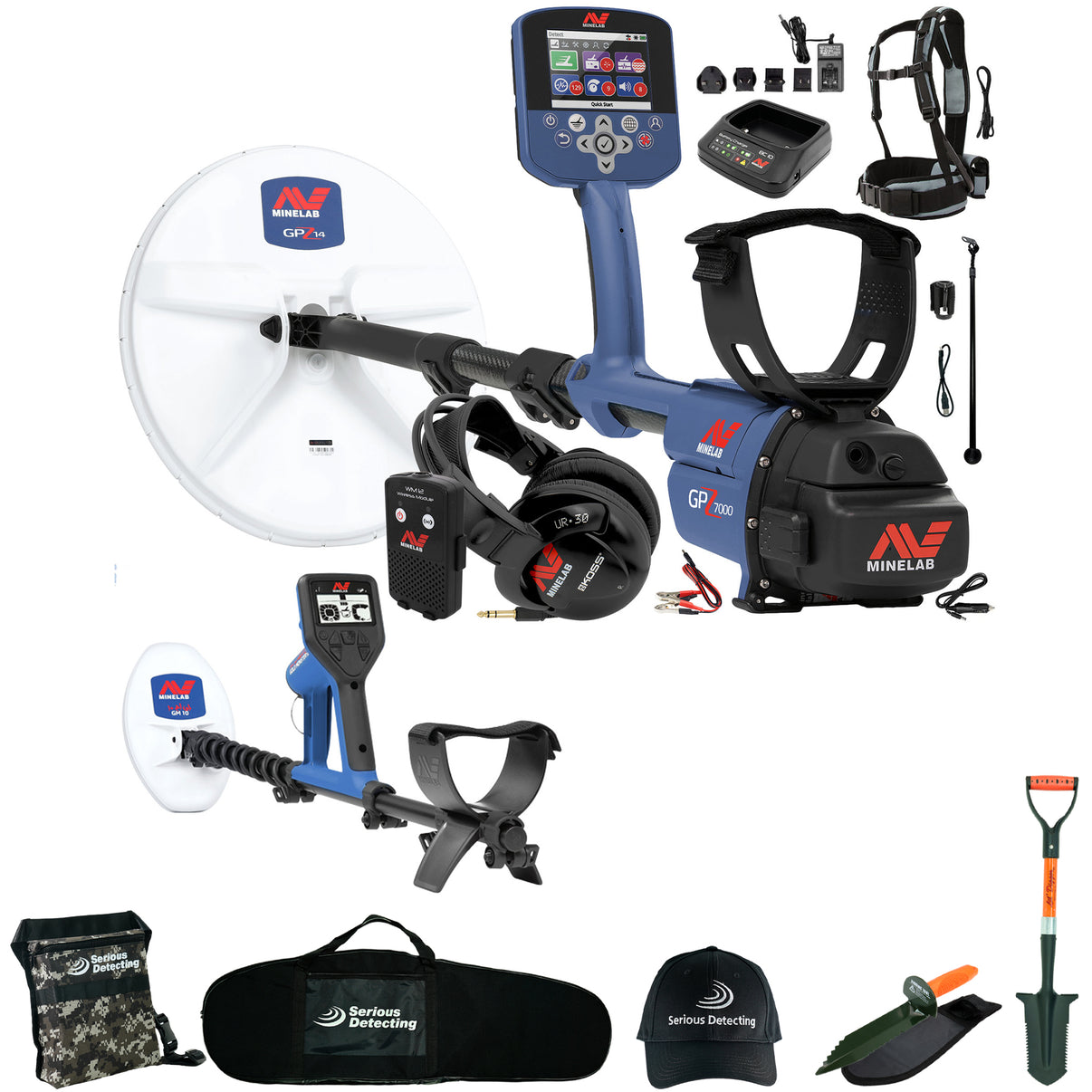 Minelab GPZ 7000 Gold Detector with Gold Monster 1000 Metal Detector includes Serious Detecting Accessory Kit