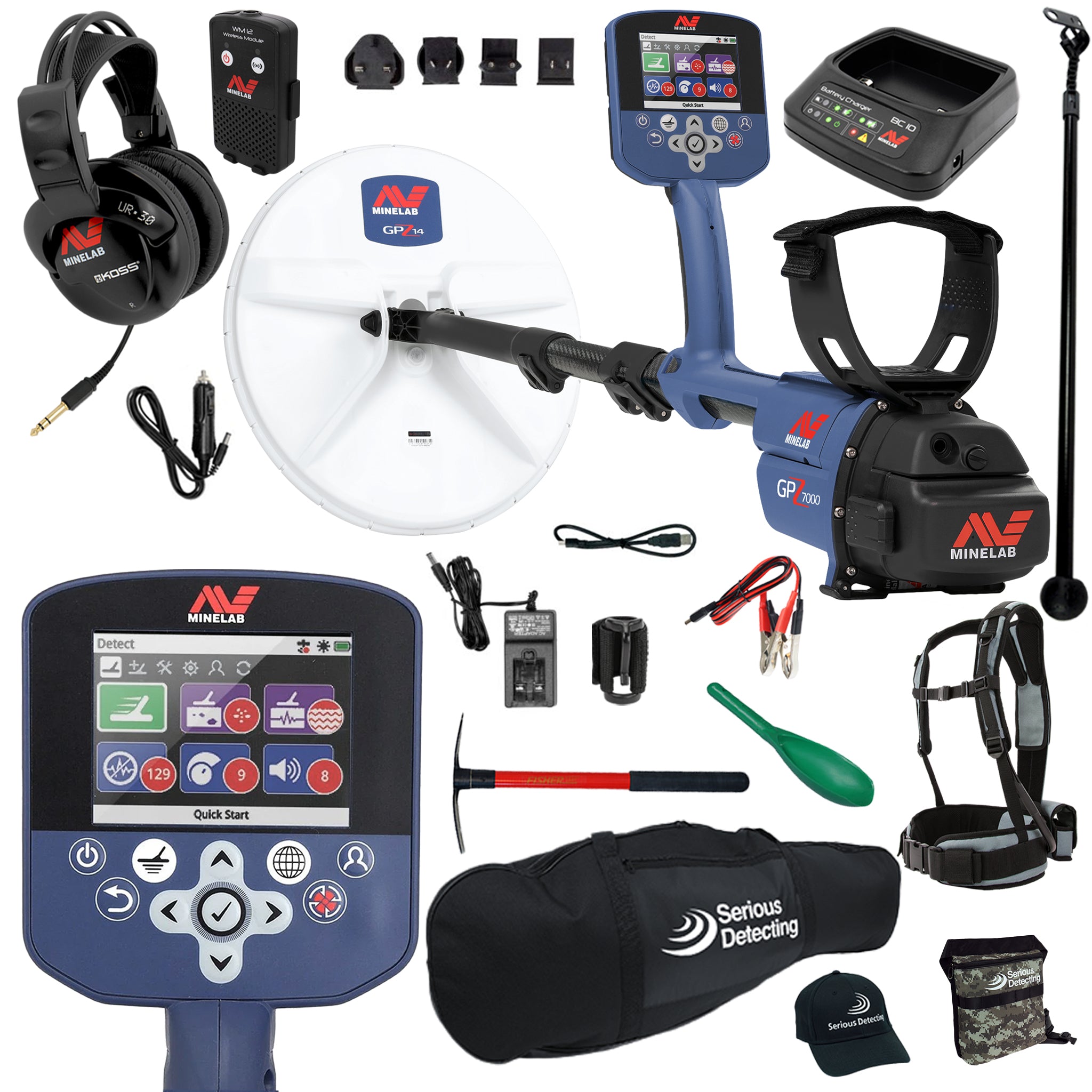 Minelab GPZ 7000 All Terrain Gold Metal Detector Starter Package - PKSD