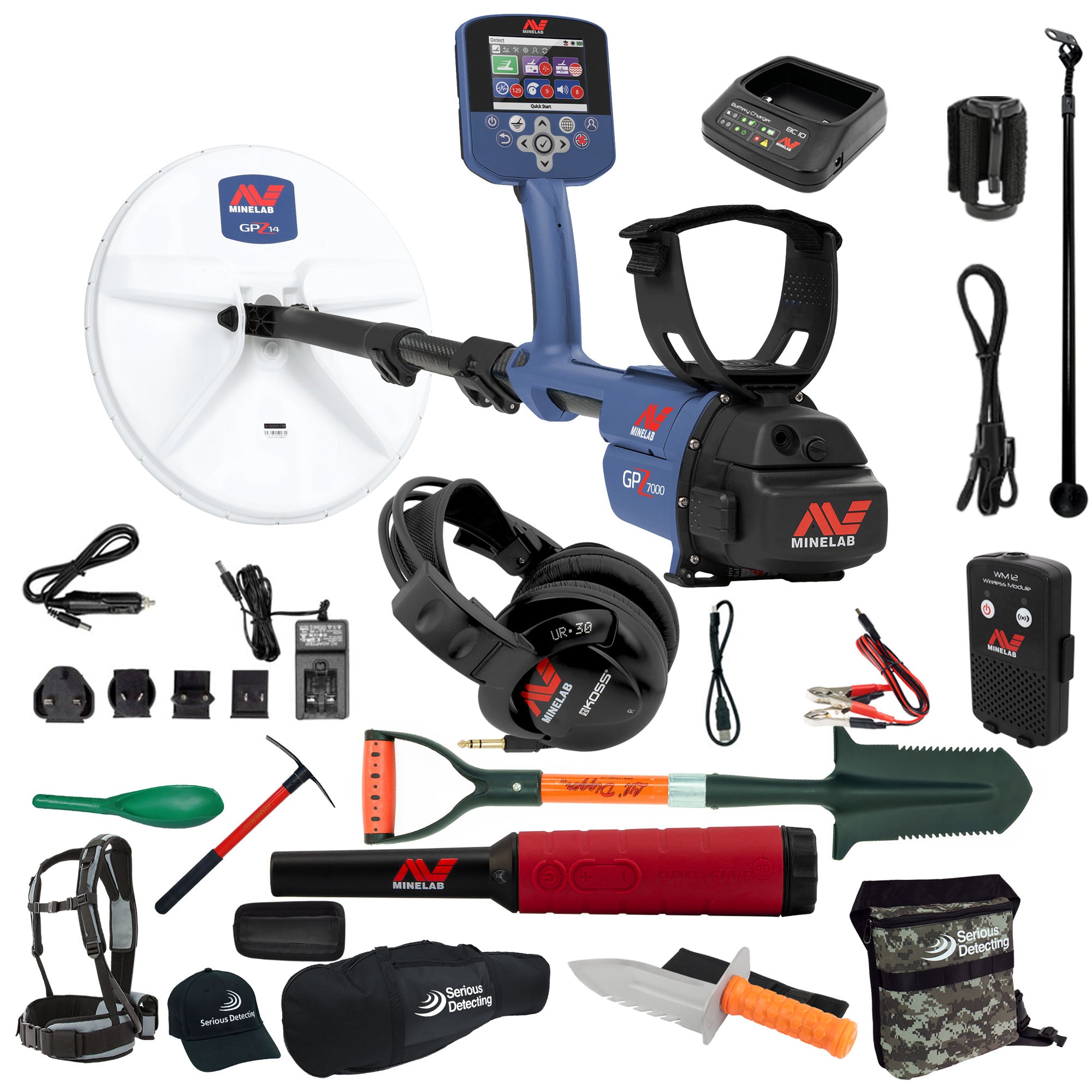 Minelab GPZ 7000 All Terrain Gold Metal Detector Pro Package - PKSD