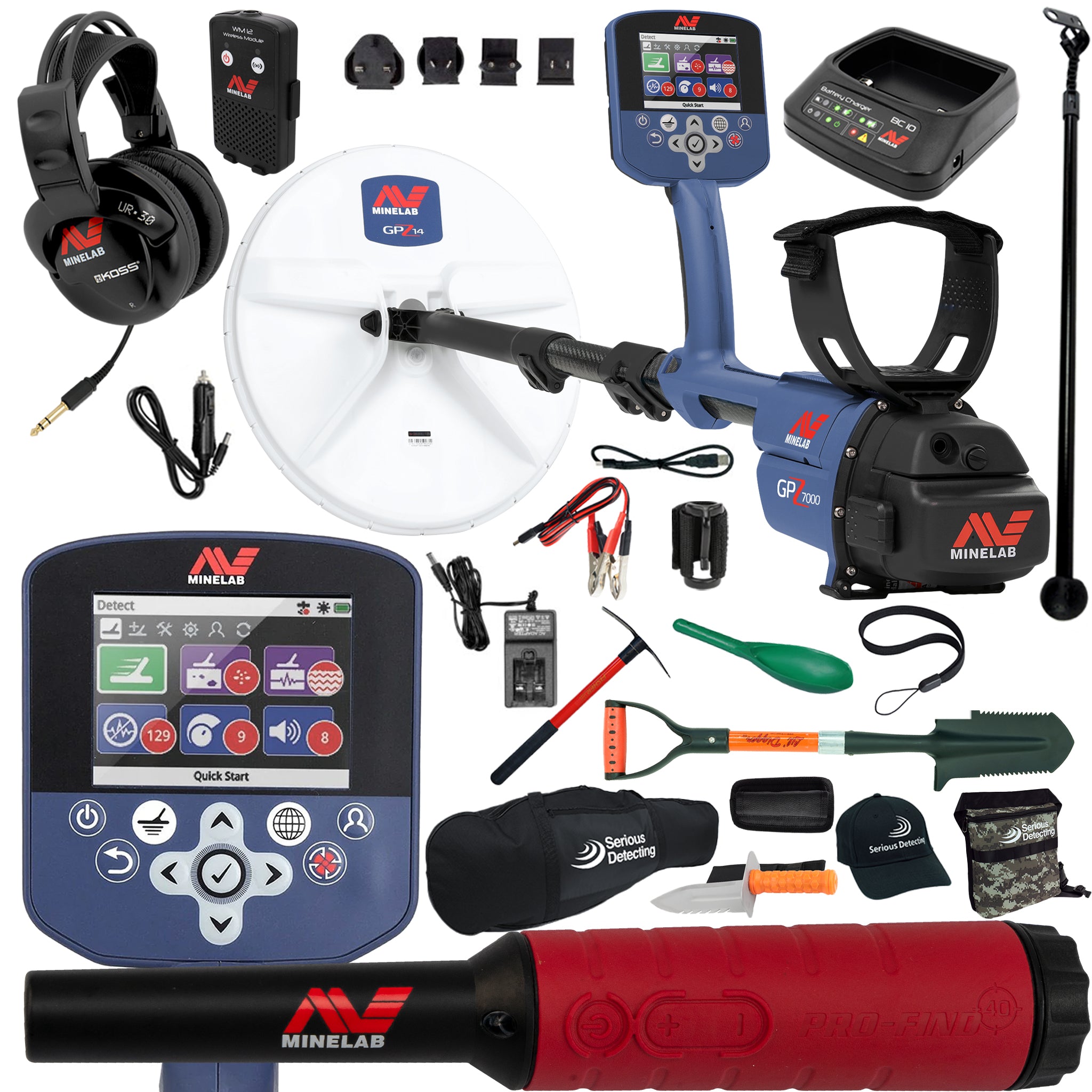 Minelab GPZ 7000 All Terrain Gold Metal Detector Pro Package - PKSD