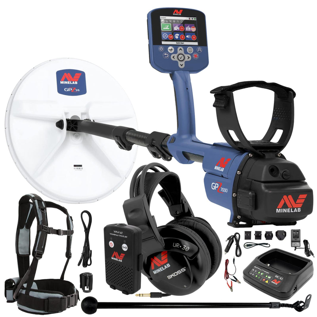 Minelab GPZ 7000 pulse induction gold detector with 14-inch Super-D coil