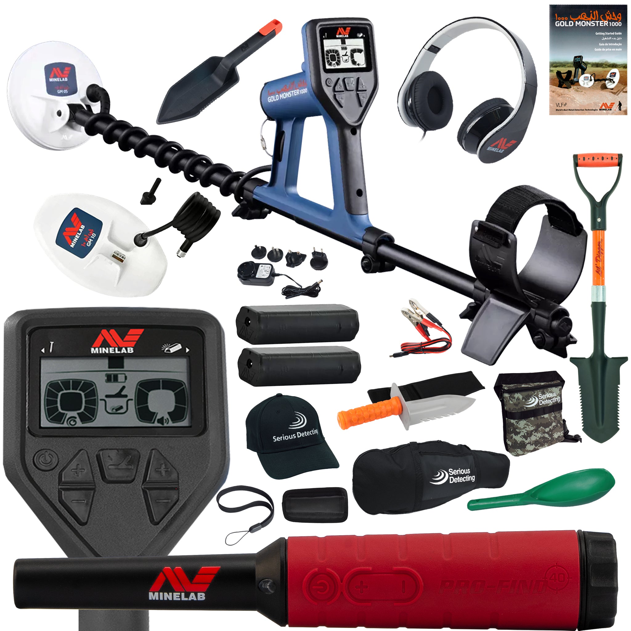 Minelab GOLD MONSTER 1000 Metal Detector Complete Package - PKSD