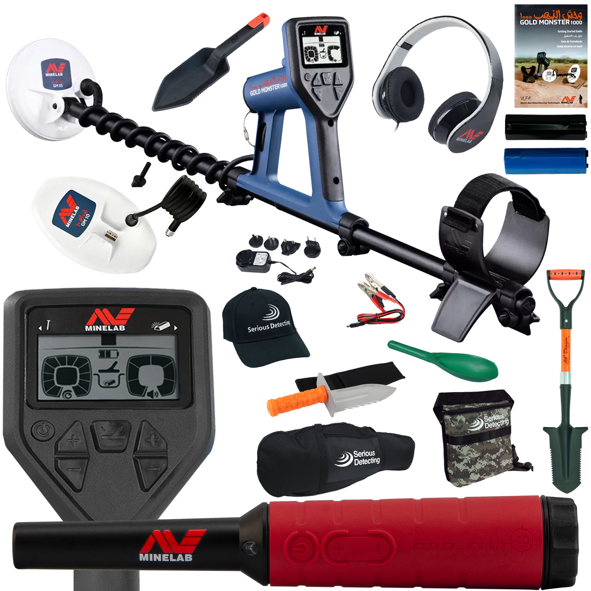 Minelab GOLD MONSTER 1000 Metal Detector Complete Package - PKSD