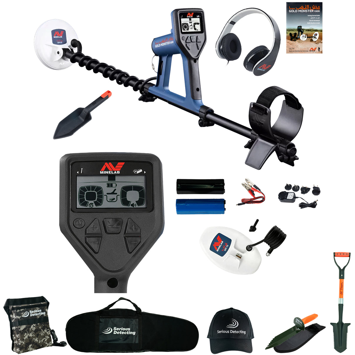 Minelab GOLD MONSTER 1000 Metal Detector includes Serious Detecting Accessory Kit
