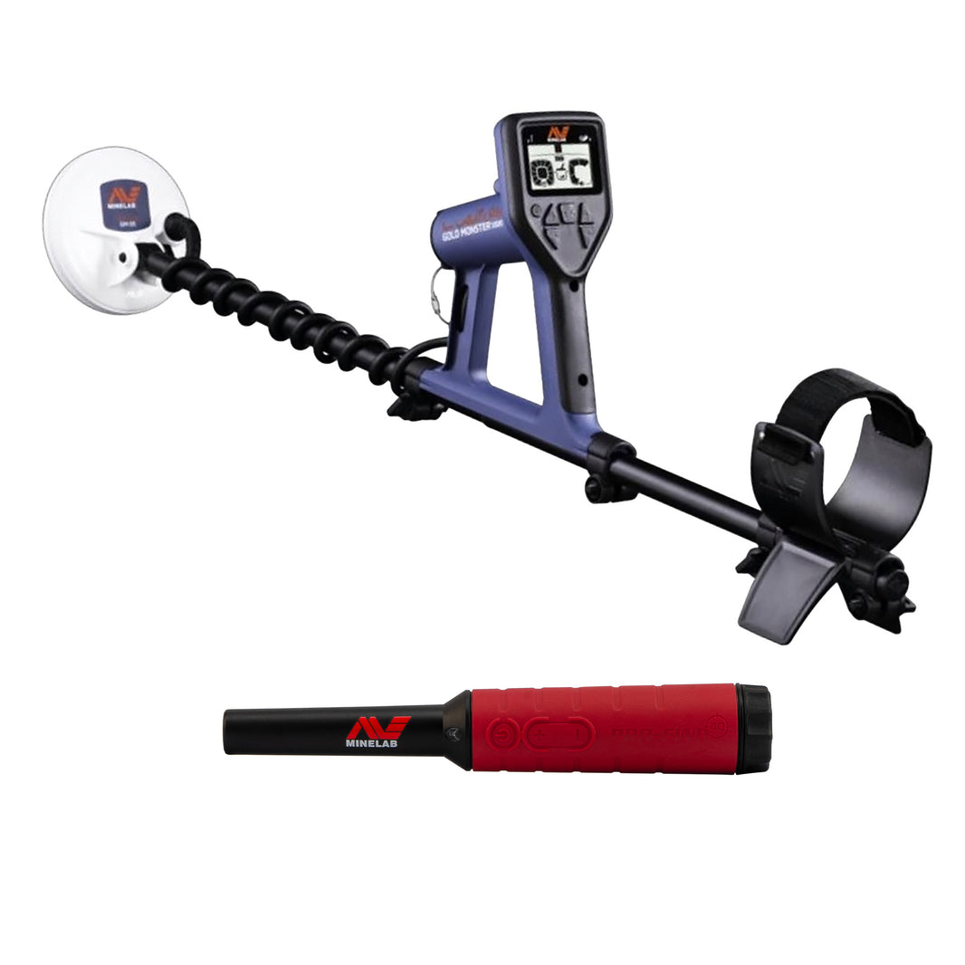 Minelab Gold Monster 1000 detector with 5-inch DD coil and control box