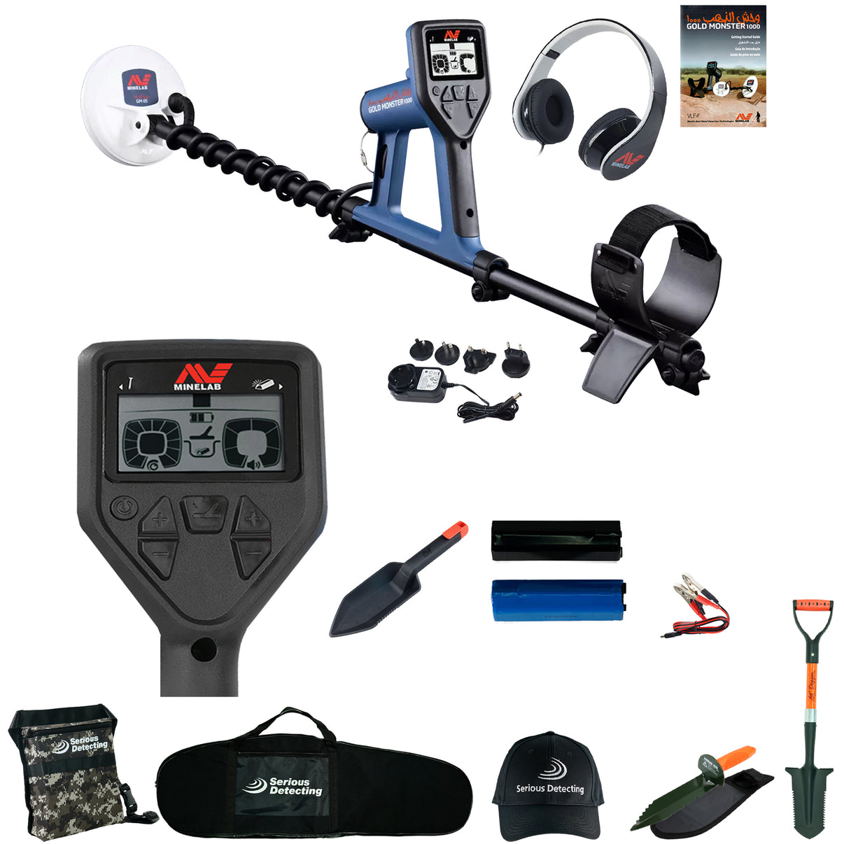 Minelab GOLD MONSTER 1000 Metal Detector includes Serious Detecting Accessory Kit