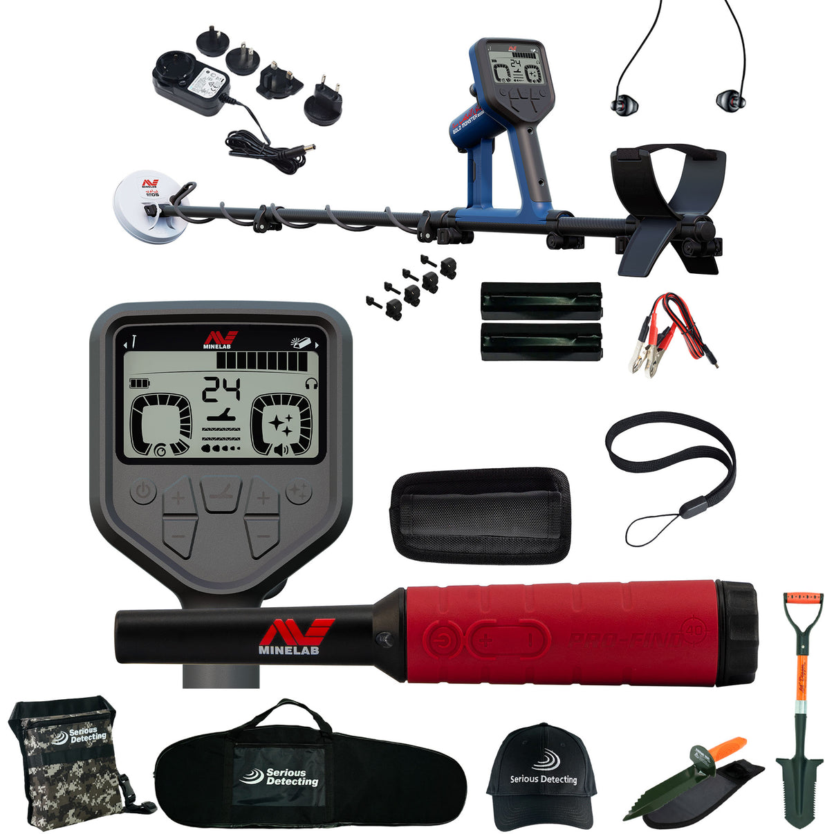 Minelab GOLD MONSTER 2000 Metal Detector with Multi-Au™ Technology with Pro-Find 40 Pinpointer includes Serious Detecting Accessory Kit