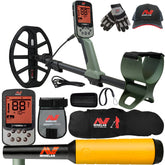 Minelab X-TERRA PRO Metal Detector Bundle with PRO-FIND 15 Pinpointer, Carry Bag, Pouch, Hat, and Gloves