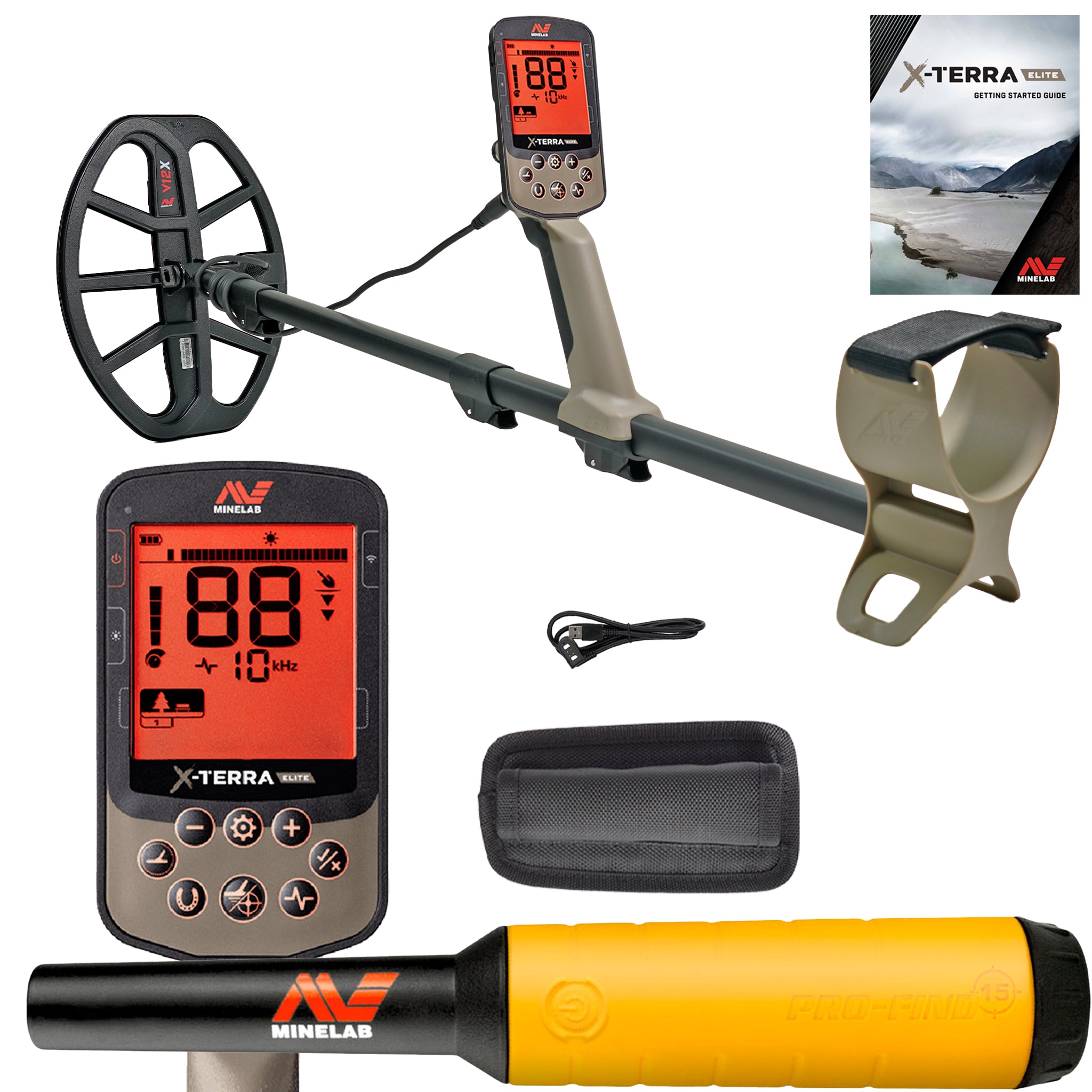 Minelab X-TERRA ELITE Waterproof Metal Detector w/ Pro-Find 15