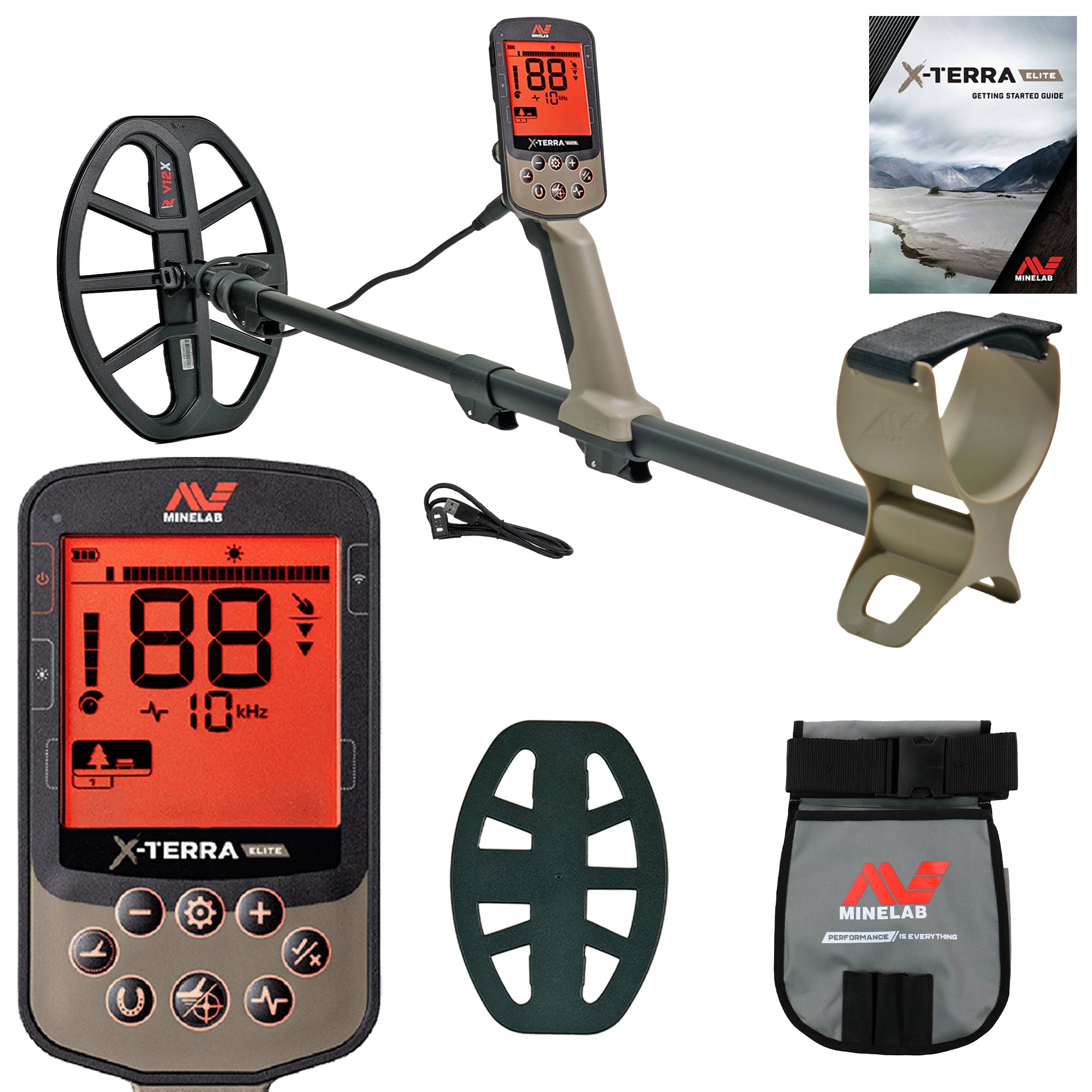 Minelab X-TERRA ELITE Waterproof Metal Detector with Finds Pouch