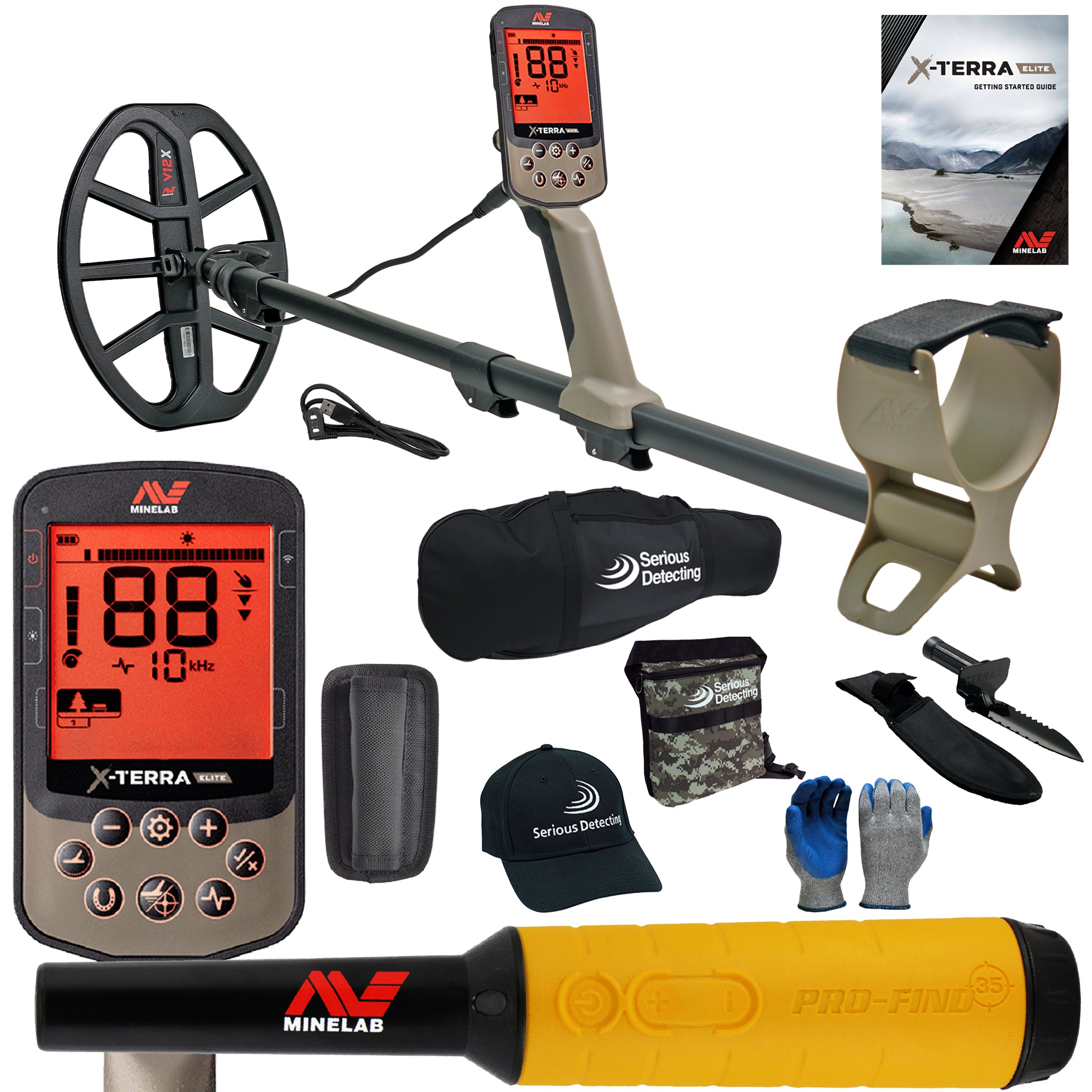 Minelab X-TERRA ELITE Waterproof Metal Detector Complete Package - PKSD