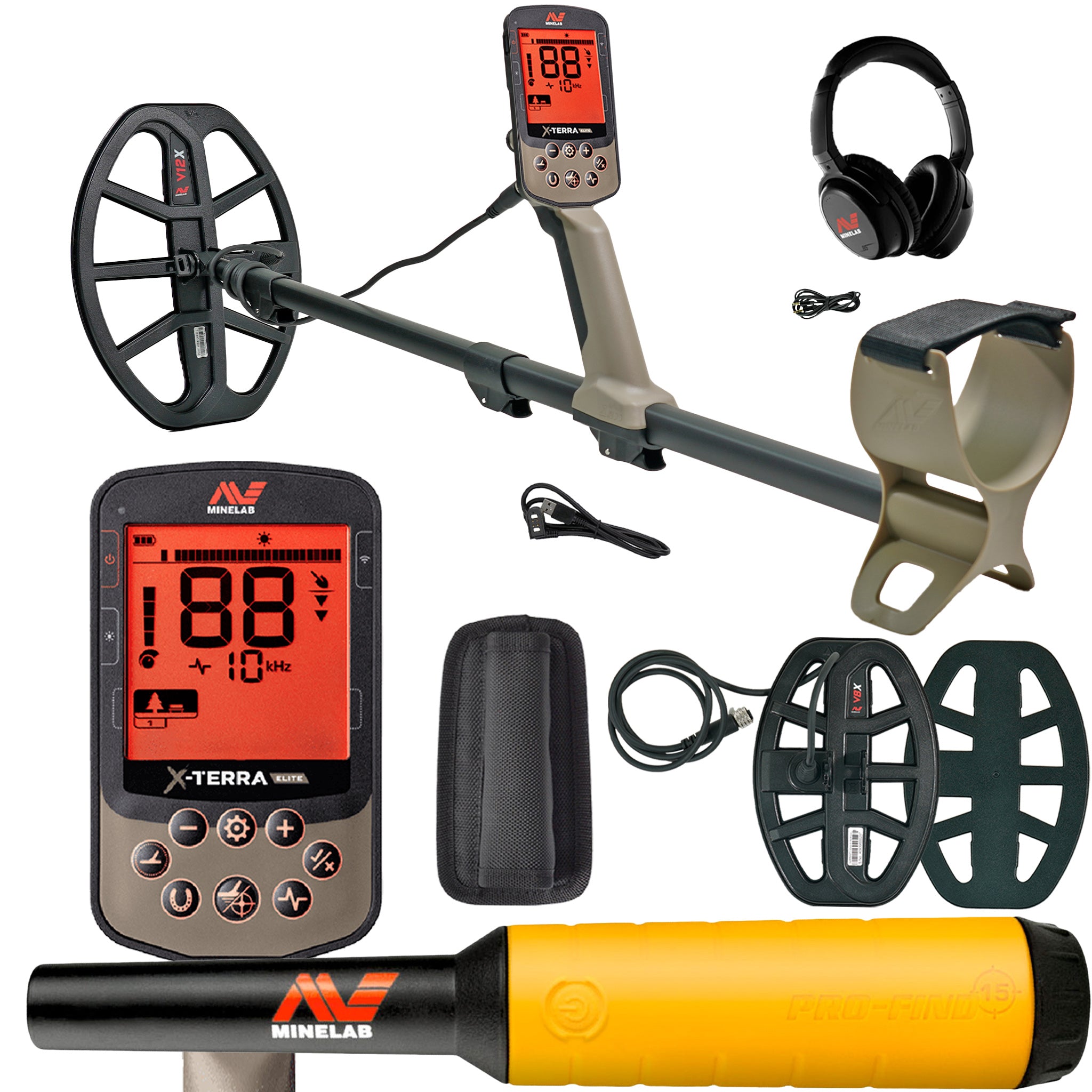 Minelab X-TERRA ELITE Expedition Pack Waterproof Metal Detector w/ Pro-Find 15