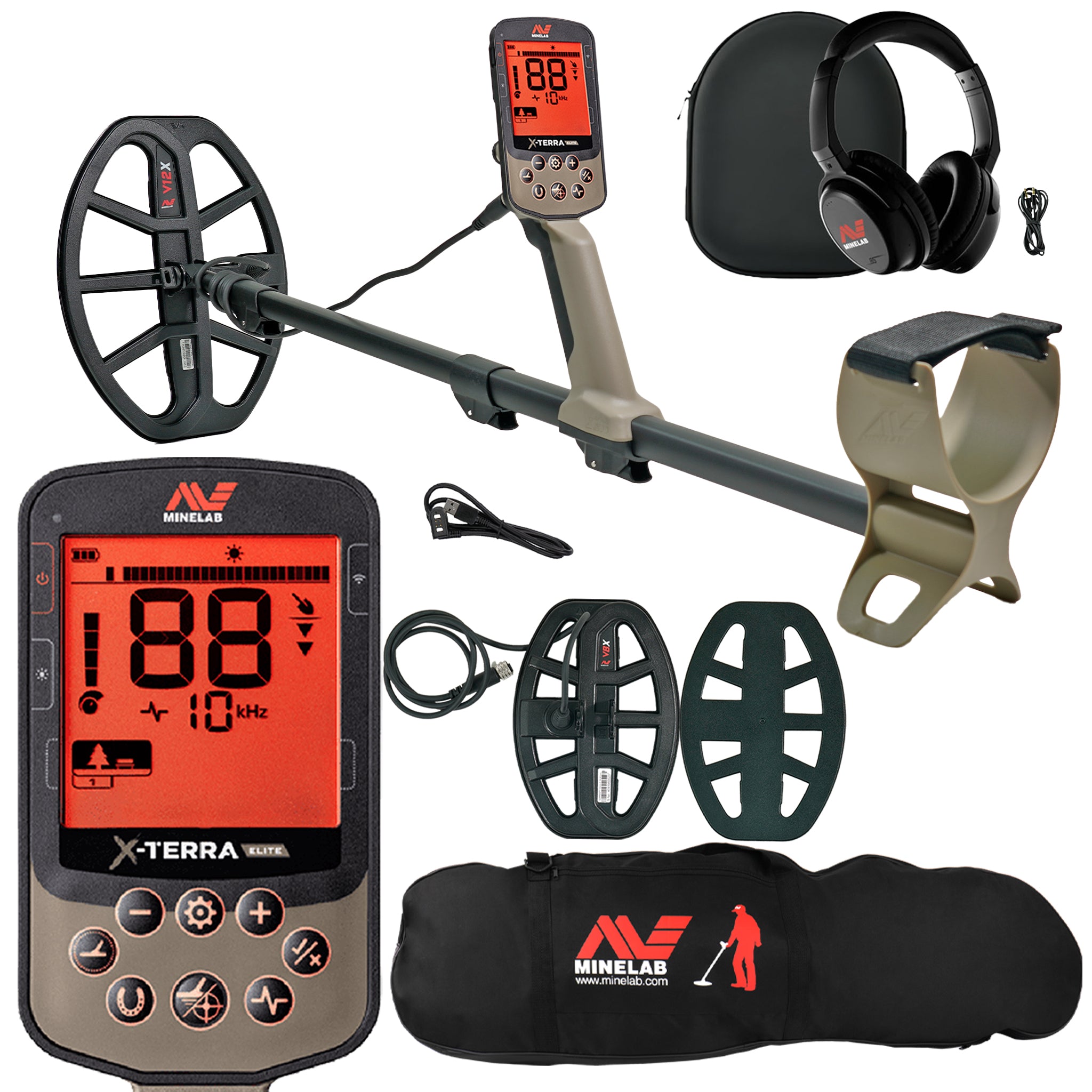 Minelab X-TERRA ELITE Expedition Pack Waterproof Metal Detector with Carry Bag