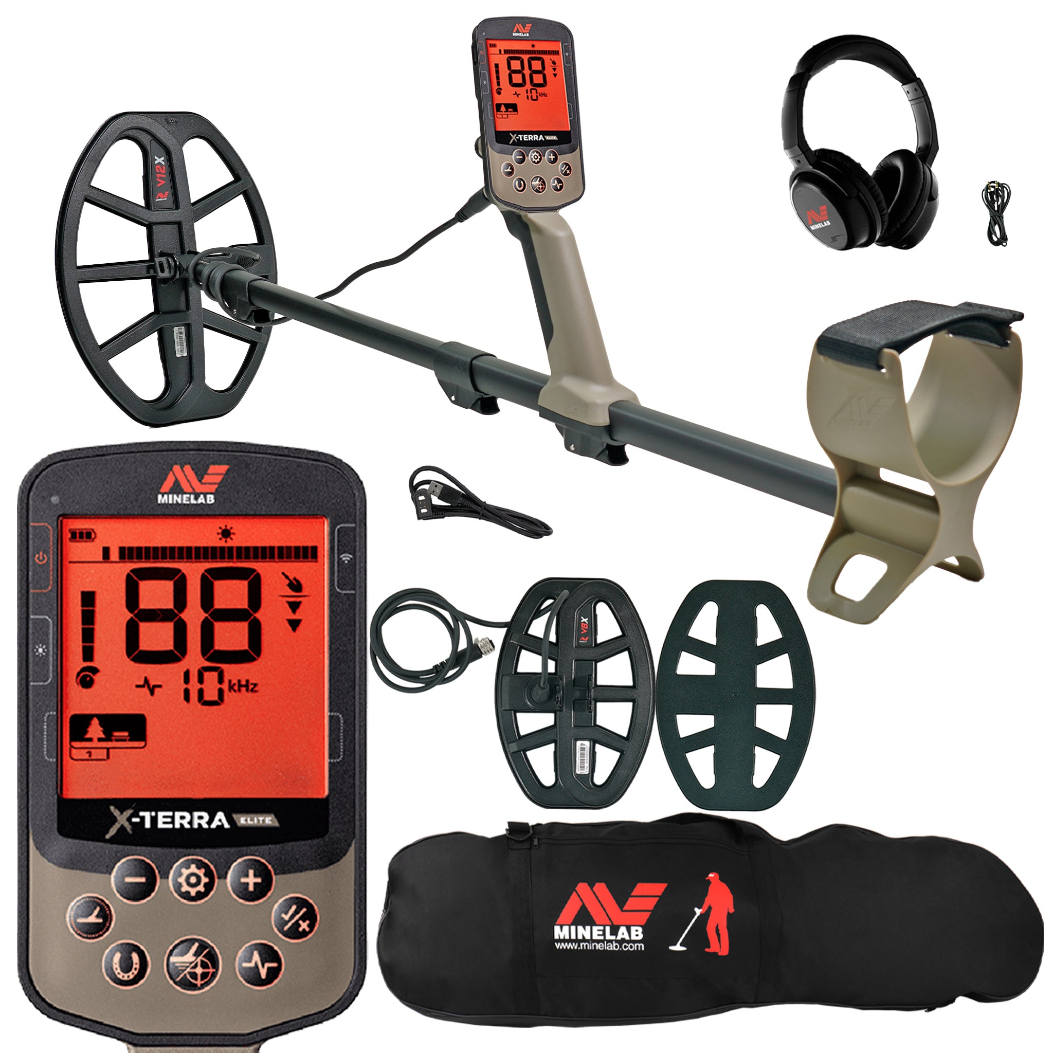 Minelab X-TERRA ELITE Expedition Pack Waterproof Metal Detector with Carry Bag