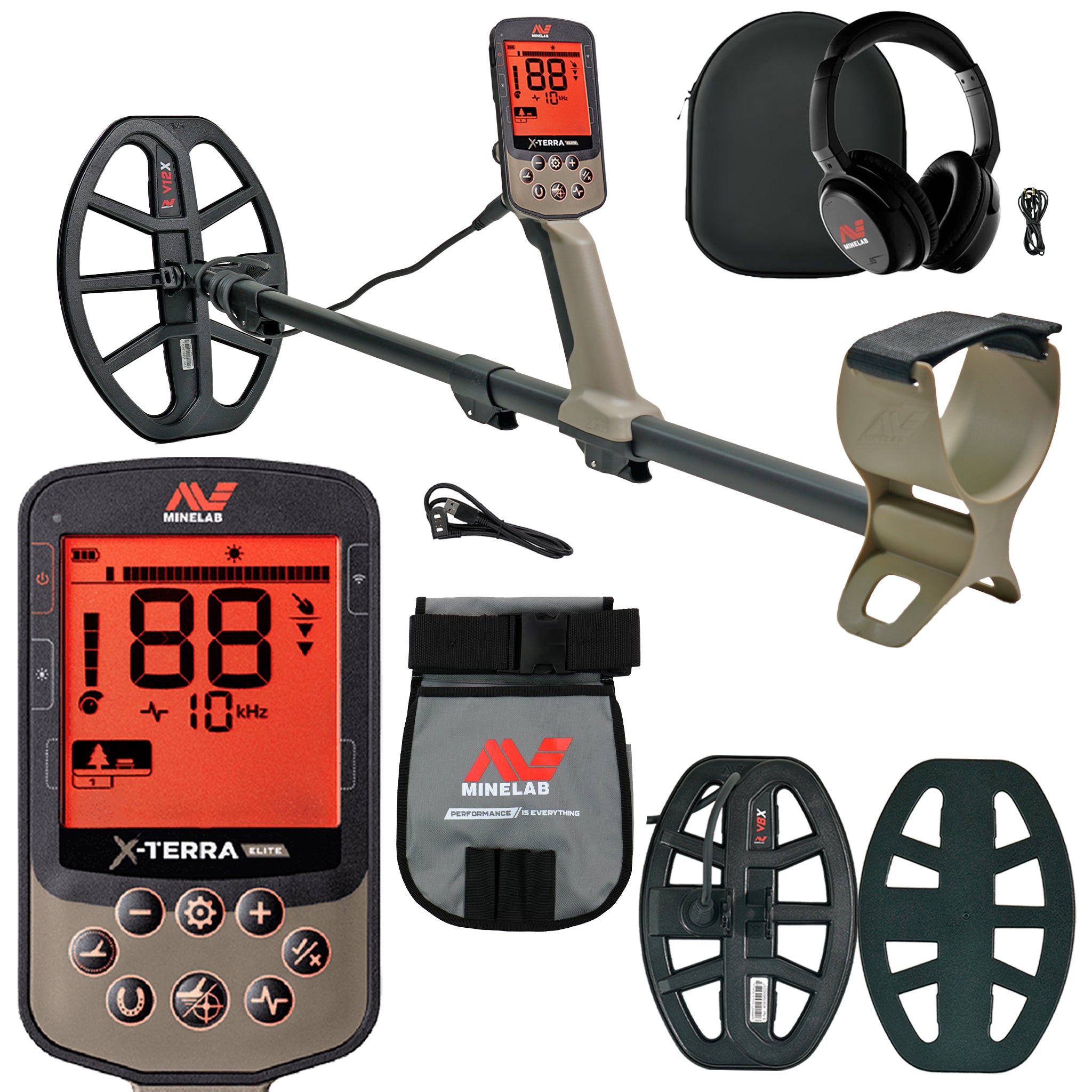 Minelab X-TERRA ELITE Expedition Pack Waterproof Metal Detector with Finds Pouch