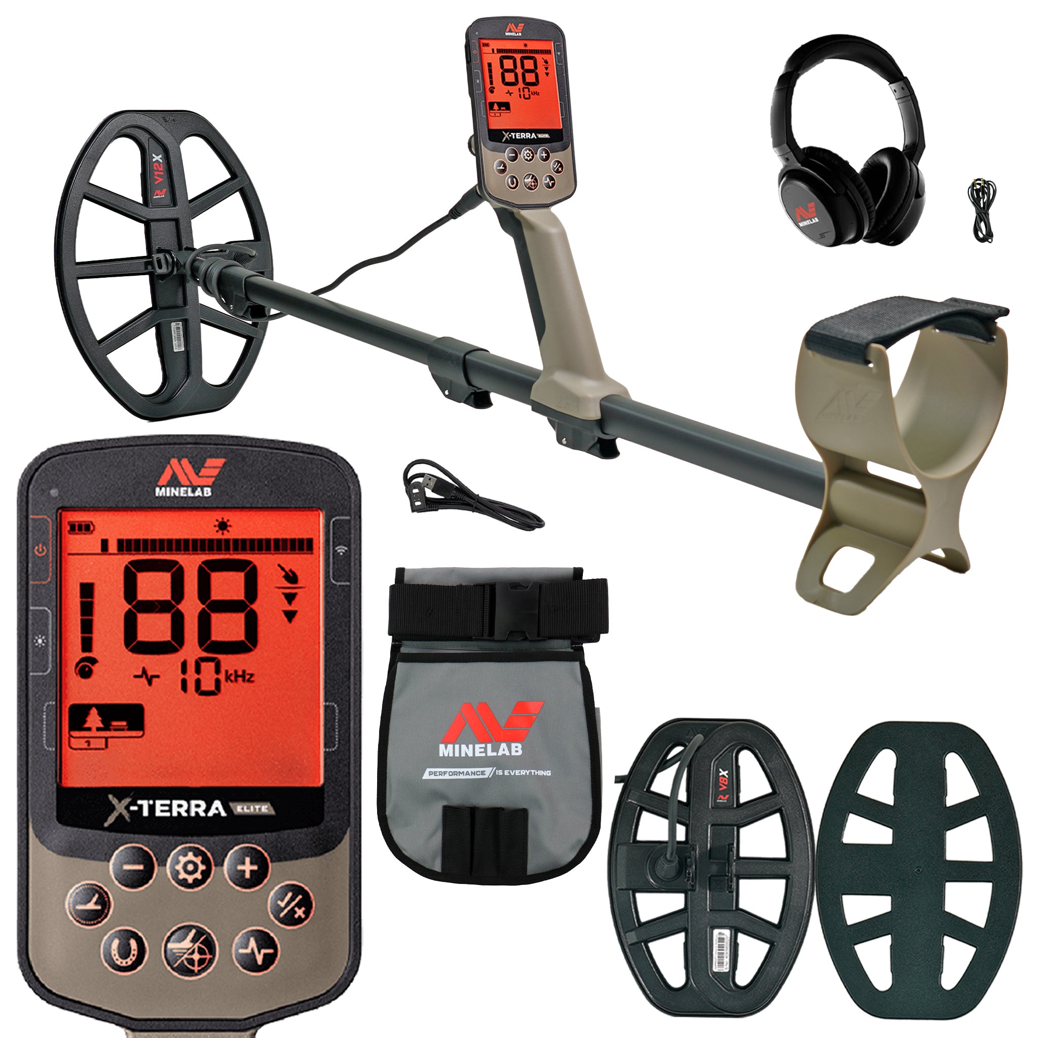 Minelab X-TERRA ELITE Expedition Pack Waterproof Metal Detector with Finds Pouch