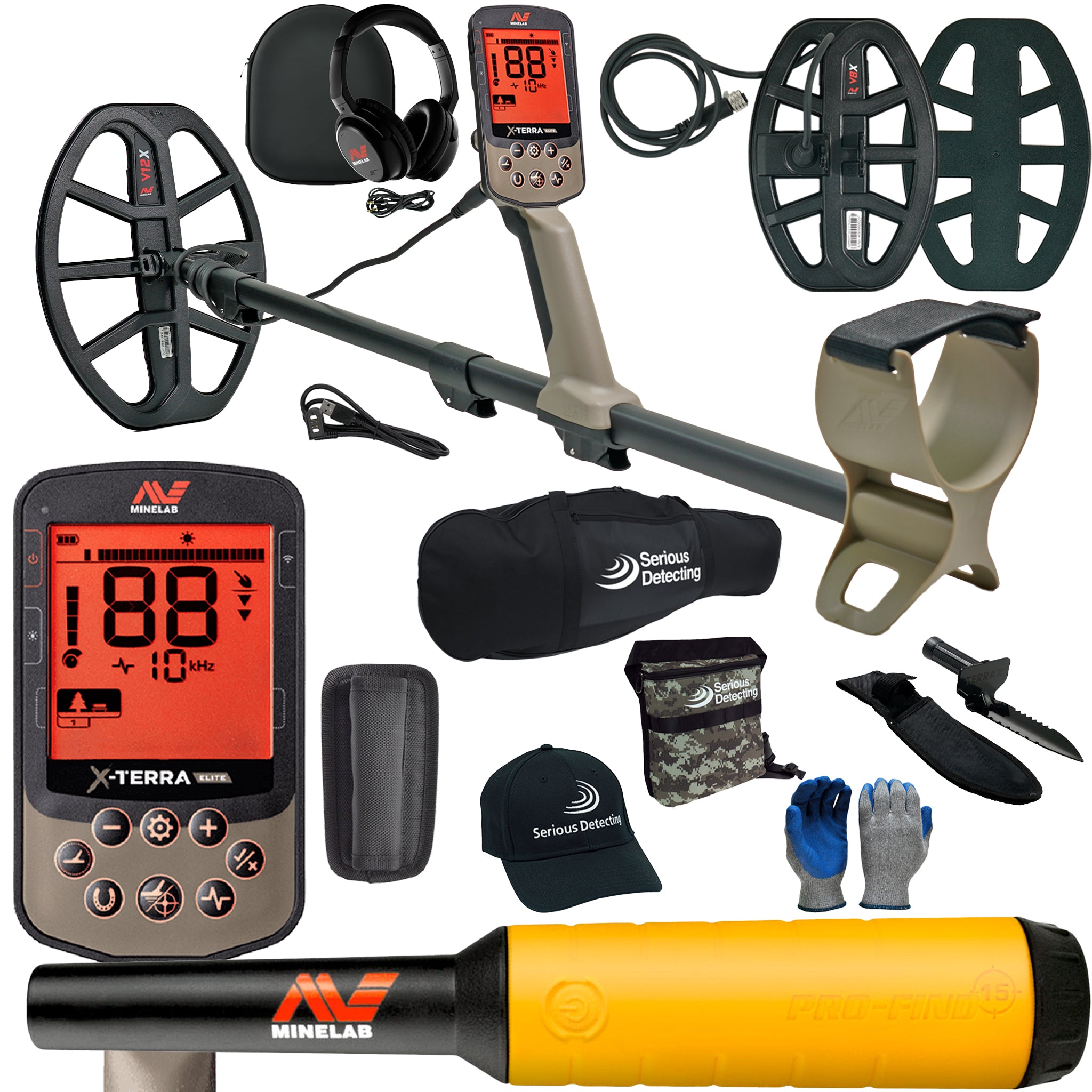 Minelab X-TERRA ELITE Expedition Pack Waterproof Metal Detector w/ Pro Package  - PKSD