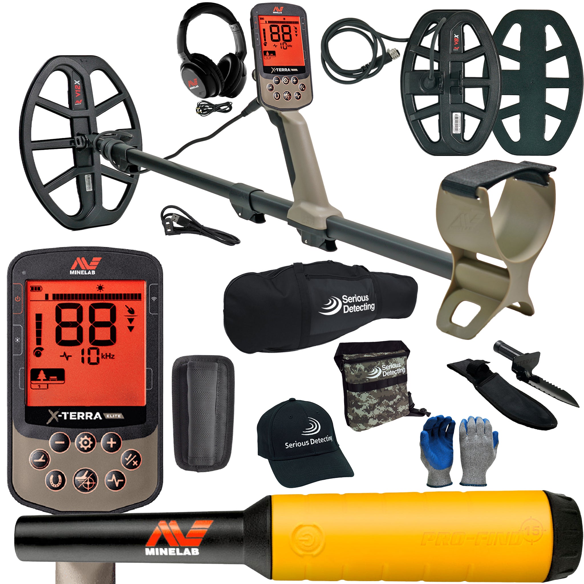 Minelab X-TERRA ELITE Expedition Pack Waterproof Metal Detector w/ Pro Package  - PKSD