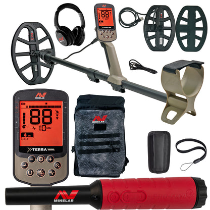 Minelab X-TERRA ELITE Expedition Pack Waterproof Metal Detector with PRO-FIND 40 Pinpointer and Backpack.