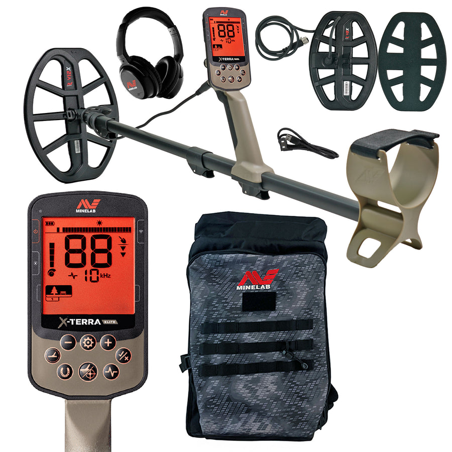 Minelab X-TERRA ELITE Expedition Pack Waterproof Metal Detector with Backpack and accessories