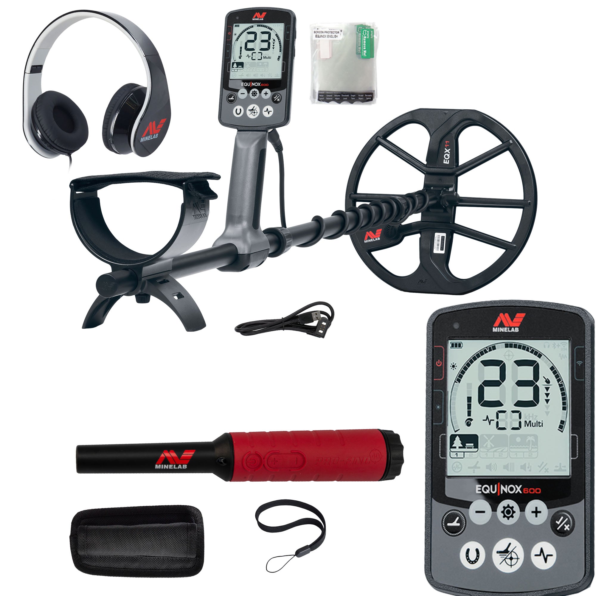 Minelab EQUINOX 600 Multi-IQ Metal Detector w/ Pro-Find 40