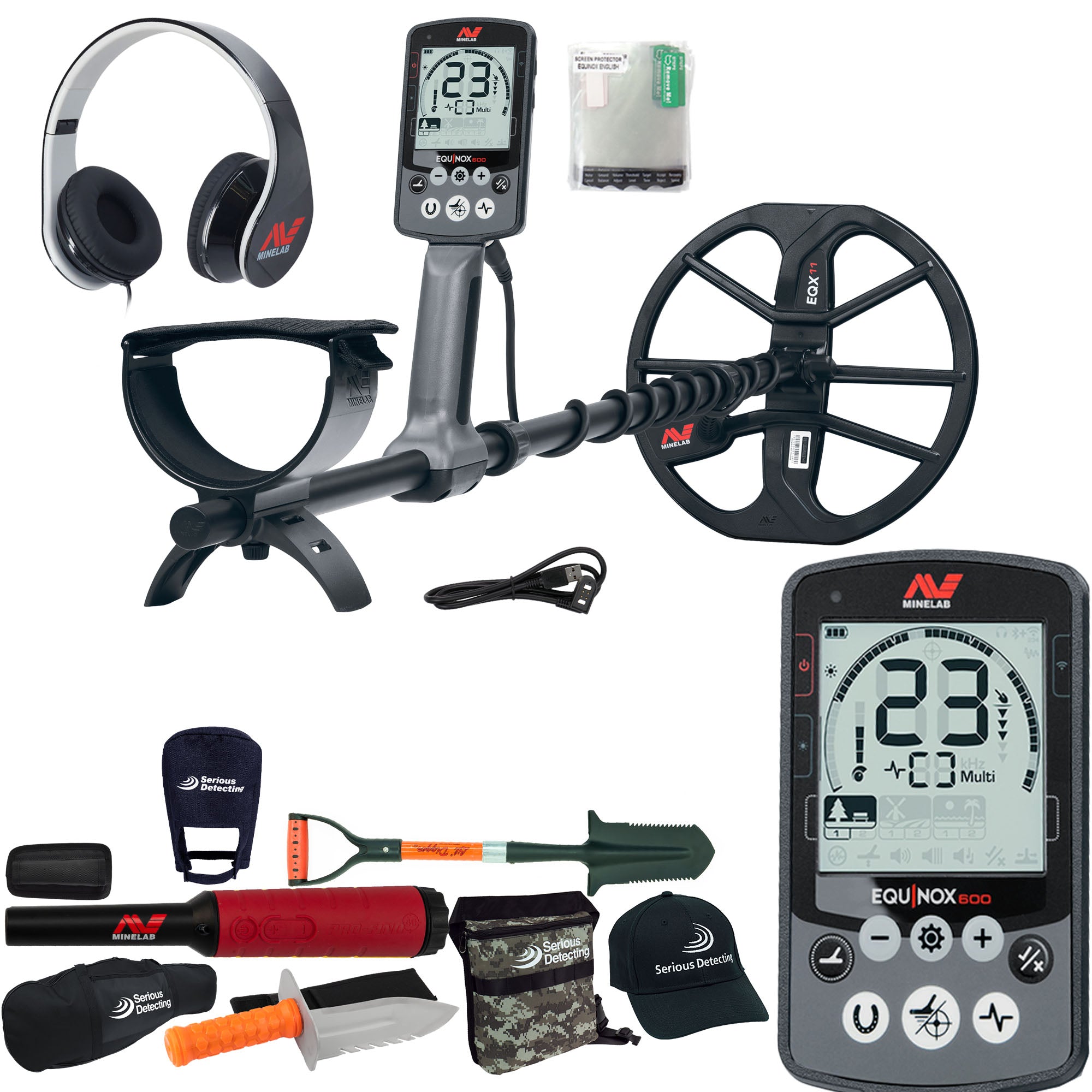 Minelab EQUINOX 600 Multi-IQ Metal Detector Complete Package