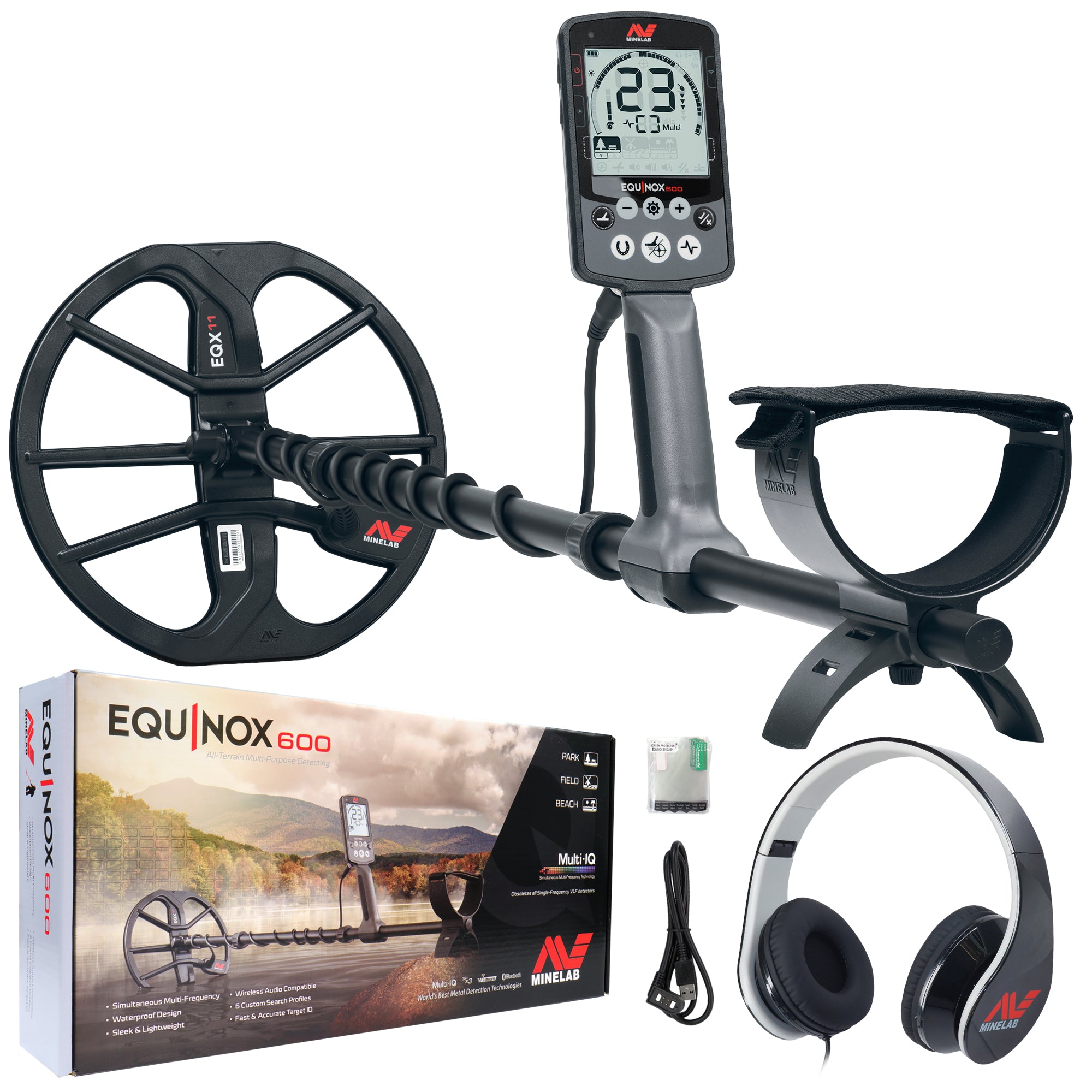 Minelab EQUINOX 600 Multi-IQ Metal Detector Complete Package