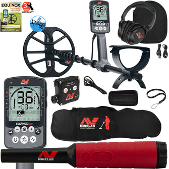 Minelab EQUINOX 800 Multi-IQ Metal Detector w/ Pro-Find 40 and Carry Bag