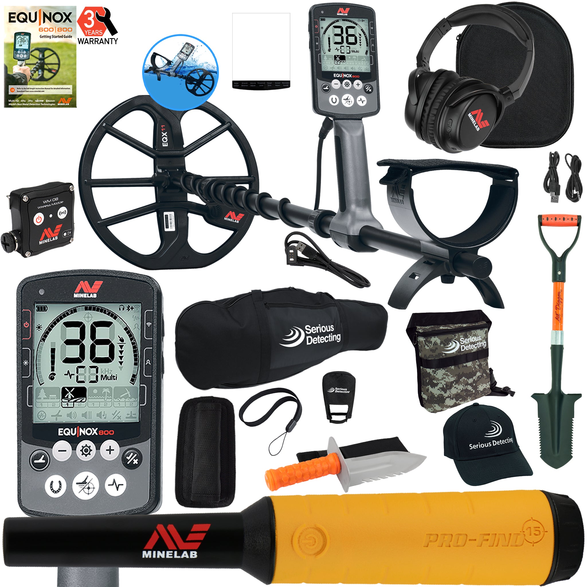 Minelab EQUINOX 800 Multi-IQ Metal Detector Pro Package - PKSD