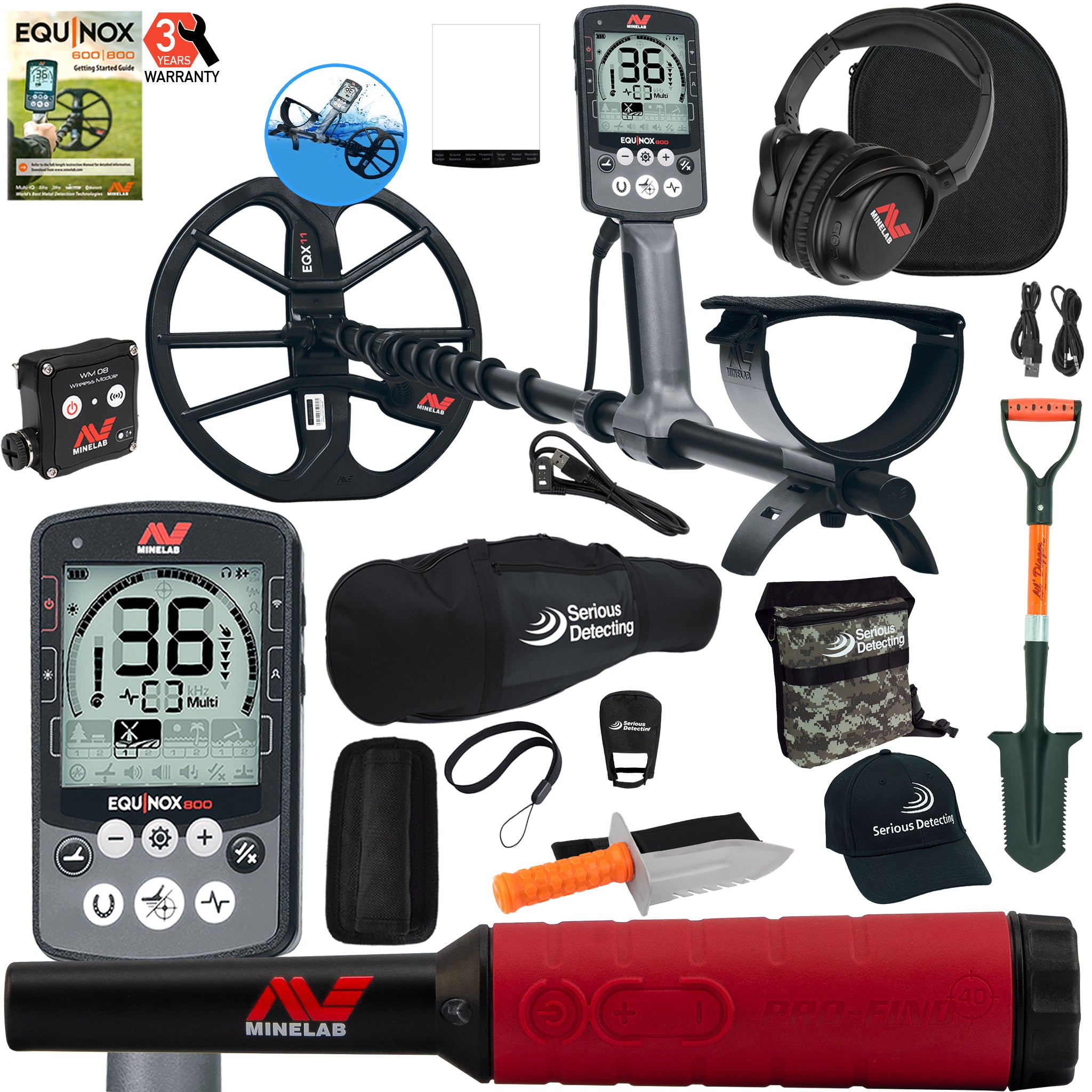 Minelab EQUINOX 800 Multi-IQ Metal Detector Complete Package - PKSD