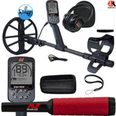 Minelab Equinox 700 metal detector with 11-inch coil and carbon fiber shaft