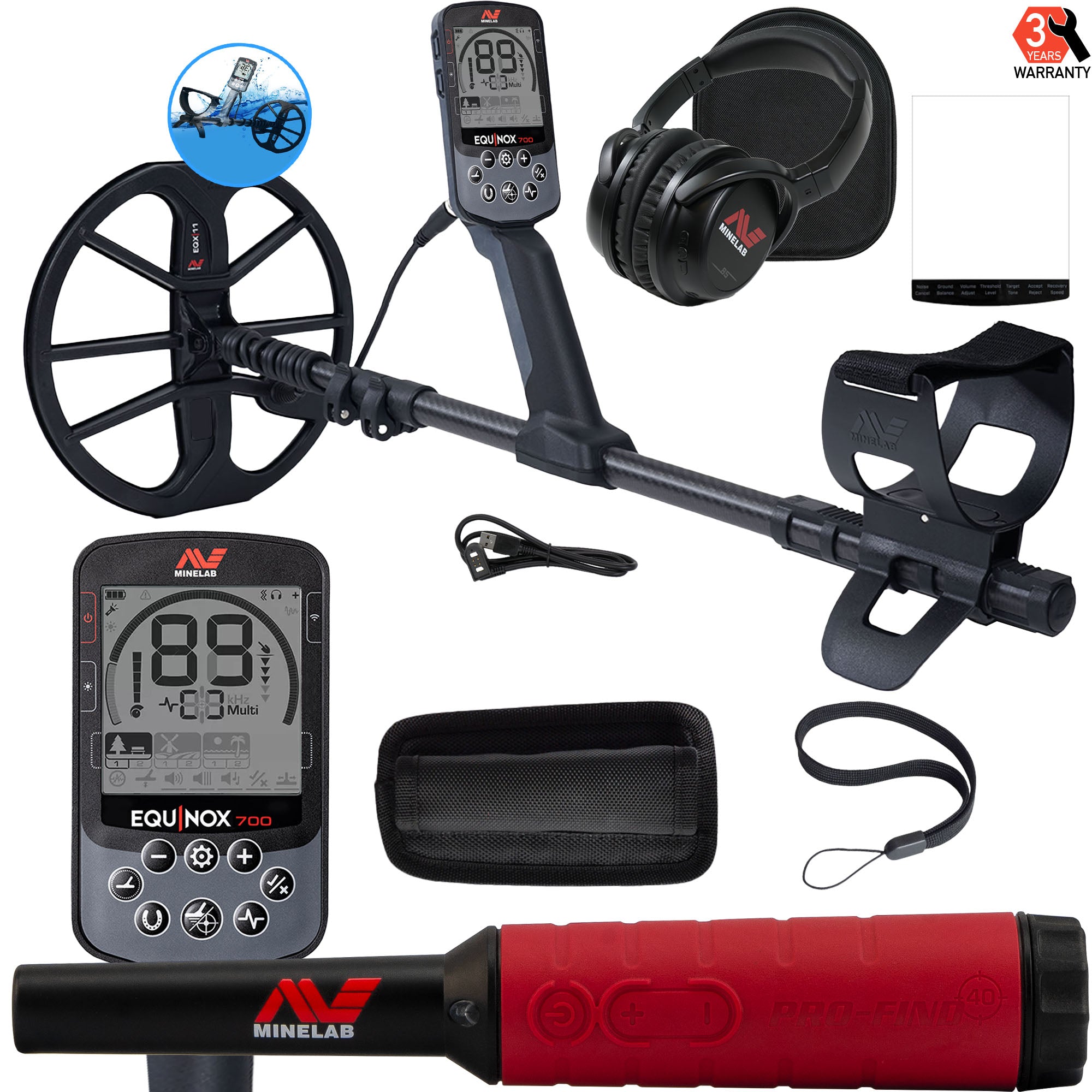 Minelab EQUINOX 700 Multi-IQ Metal Detector with 11" Coil with  Pro-Find 40