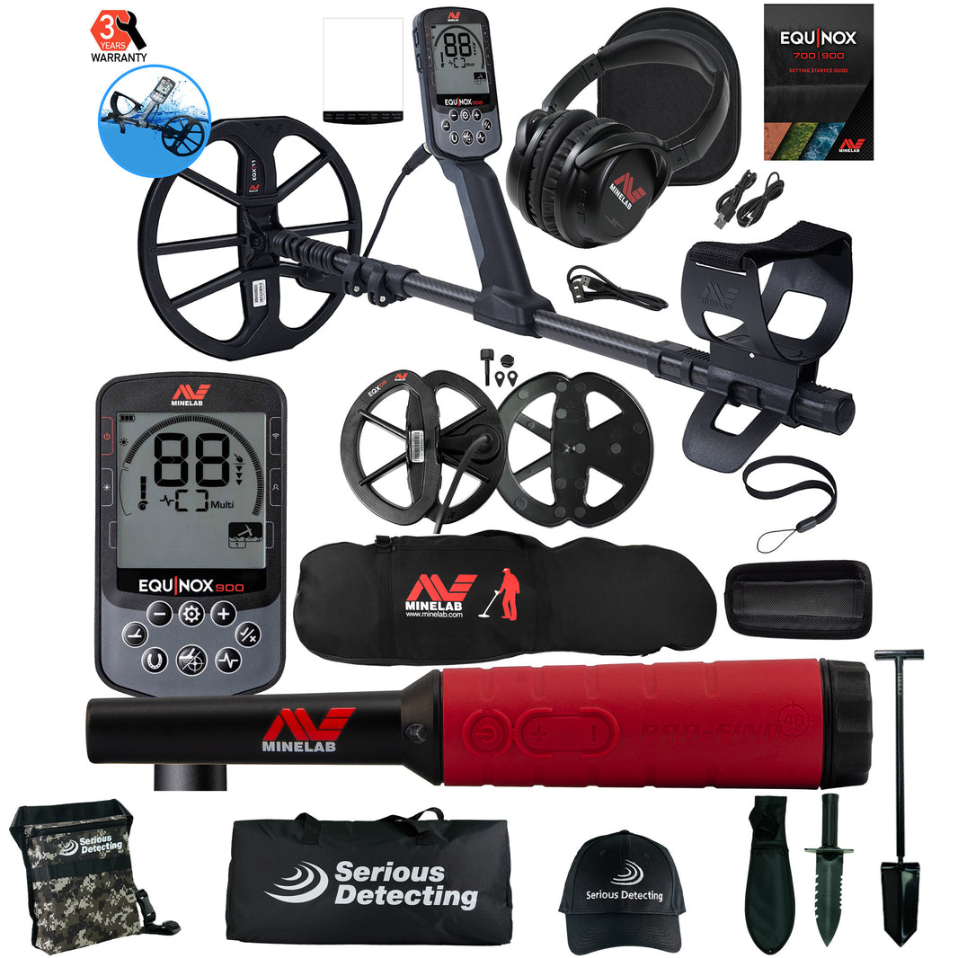 Minelab Equinox 900 Multi-IQ Metal Detector Bundle