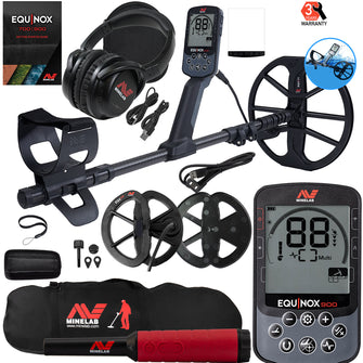 Minelab EQUINOX 900 Multi-IQ Metal Detector with 11" and 6" Coils w/ Pro-Find 40 and Carry Bag