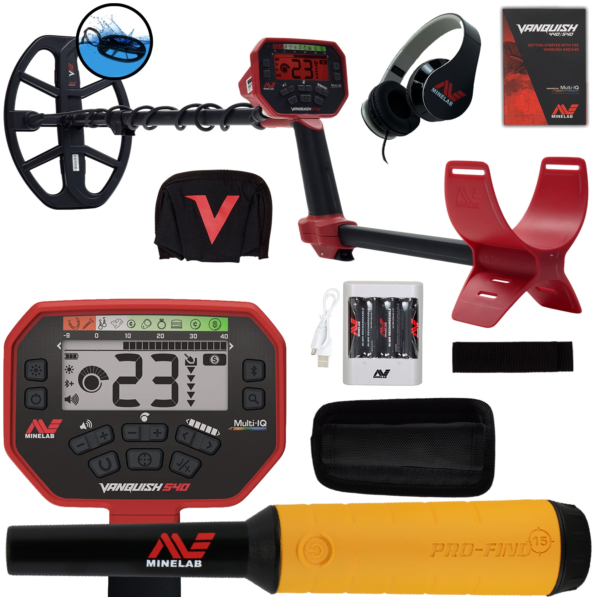 Minelab VANQUISH 540 Detector with 12 x 9 Coil and Pro-Find 15 Pinpointer